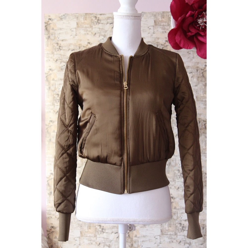 H&M Short Satin Bomber Jacket